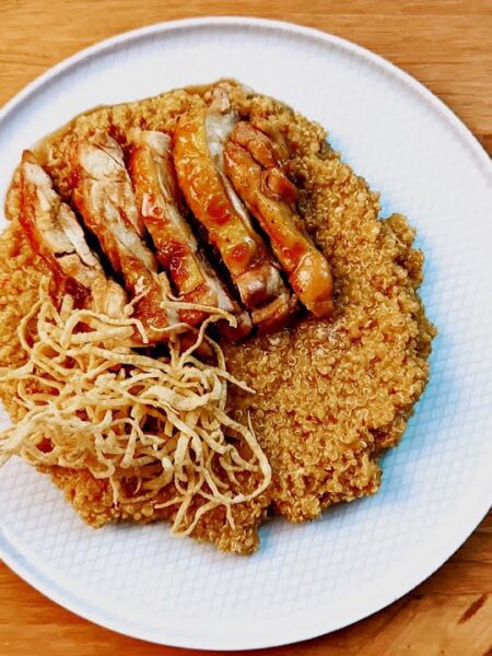 Como preparar un delicioso guiso de quinua con pollo teriyaki