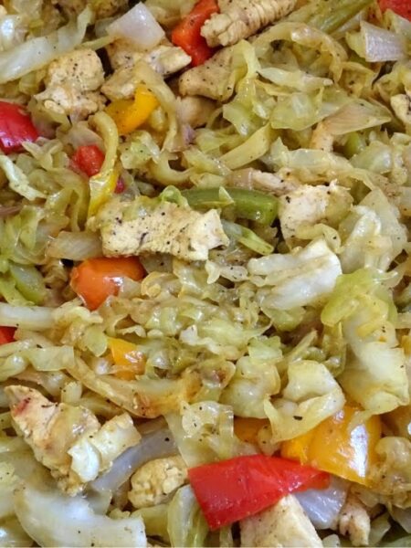 Repollo Guisado con Pimientos,Cebolla y Pollo(Col)Receta Deliciosa y Saludable. #repolloguisadopollo