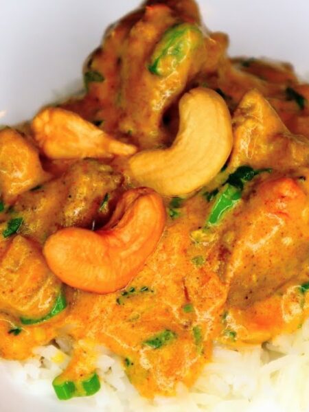 DELICIOSO POLLO CURRY EN CREMA DE ANACARDOS O CASHEWS - Saludable al 100% y fácil de preparar