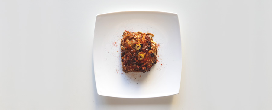 Lasagna vegana de berenjenas y muzzarella de maní