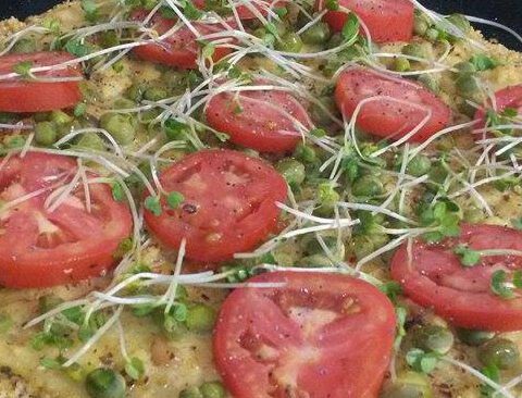 Pizza de Mijo y Queso de papa y mani