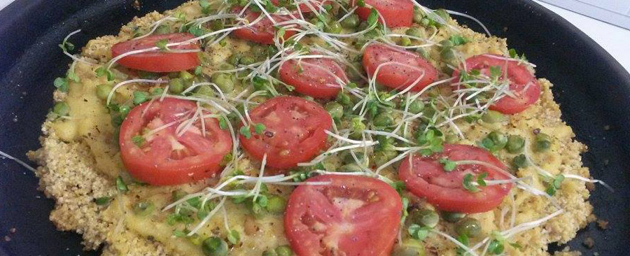 Pizza de Mijo y Queso de papa y mani