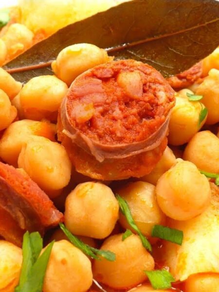 Potaje de GARBANZOS con CHORIZO (como cocinarlos GUISADOS)