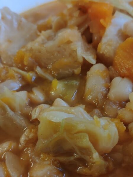 Potaje de repollo con Judías blancas y calabaza#gm