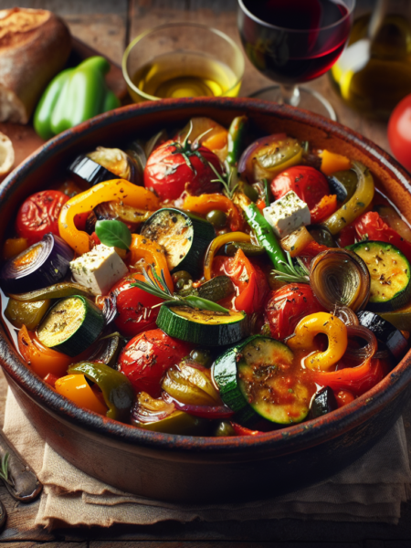 Delicioso guisado de verduras al estilo mediterráneo