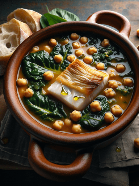 Potaje de acelgas con garbanzos y bacalao