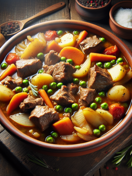 Carne estofada con verduras al estilo casero