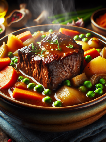 Estofado de carne con verduras al estilo tradicional