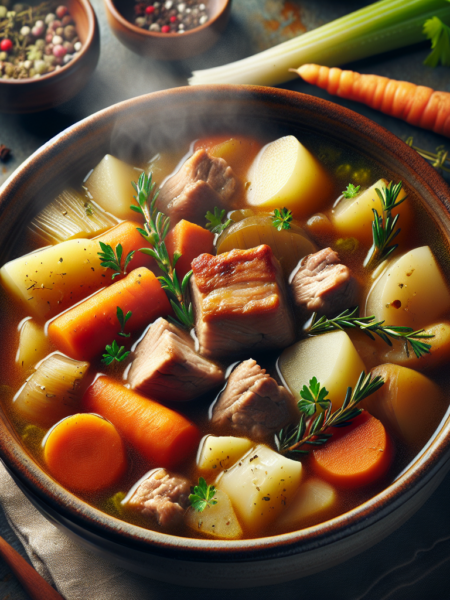 Estofado de cerdo con verduras al estilo casero