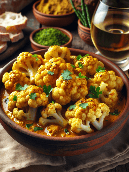Guisado de coliflor al curry