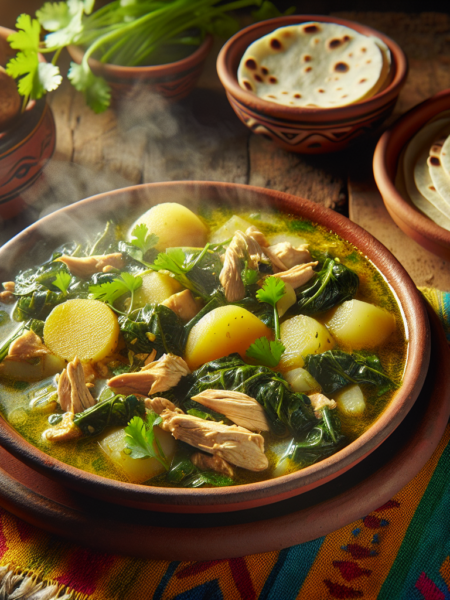 Estofado de verdolagas con pollo y papa