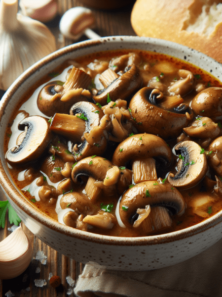 Delicioso Guiso de Champiñones al Ajillo