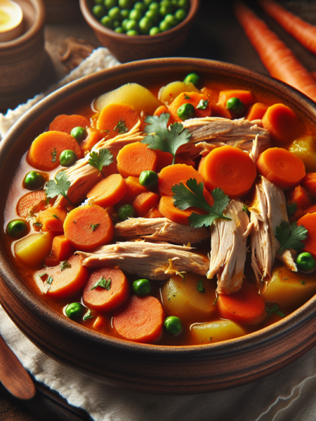 Guisado de zanahoria con pollo y vegetales