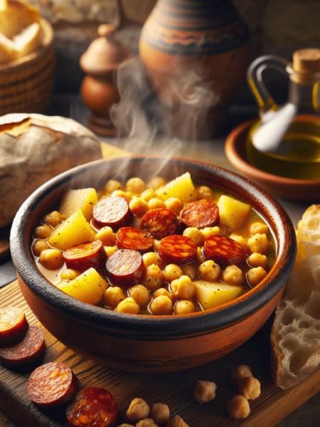 Potaje de garbanzos con chorizo y patatas: un plato reconfortante y sabroso