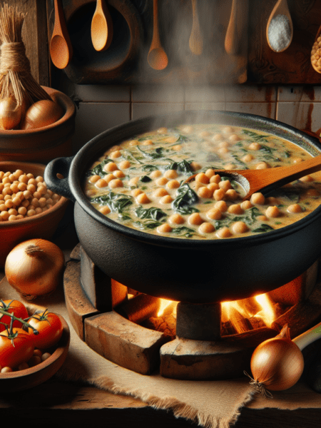 Potaje de garbanzos y espinacas al estilo exprés