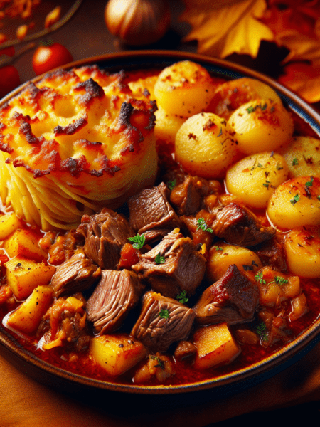 Cordero estofado con patatas gratinadas: Delicia otoñal