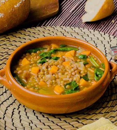 lentejas con chorizo y espinacas