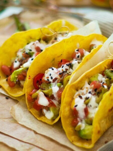 tacos lentejas y verduras
