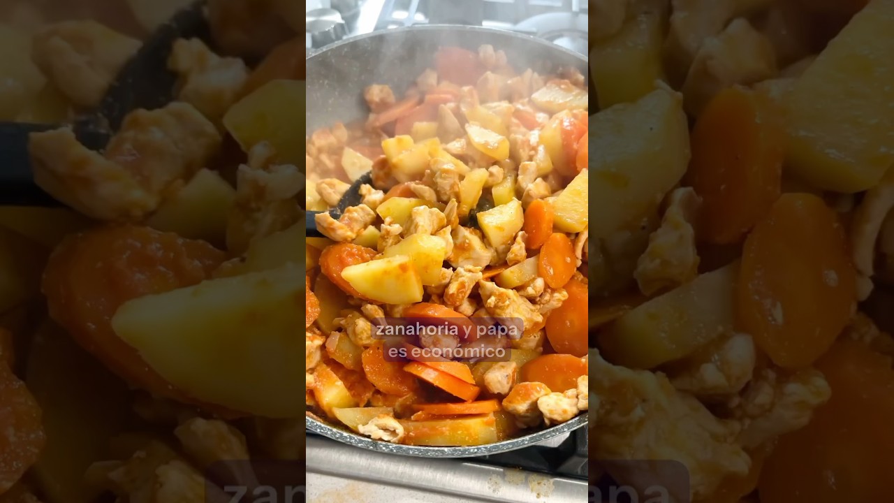 Rico guiso de pollo con papas y zanahorias ¡en menos de una hora!
