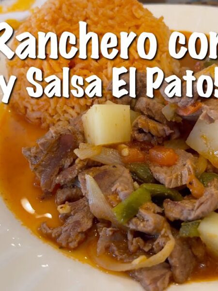 Bistec Ranchero con Papas y Salsa El Pato - Ranchero Steak with Potatoes & El Pato Sauce!