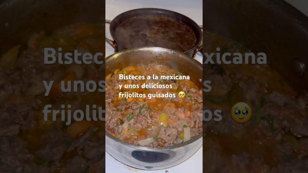 ¡Bistecs mexicanos caseros con frijoles guisados! Una delicia en 30 minutos
