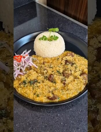 Quinua guisada con carne casera