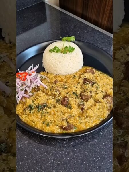 Quinua guisada con carne casera