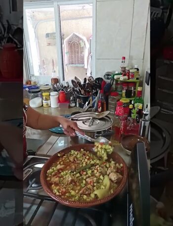 Hoy prepare unas calabazas con carne de puerco para mí comida