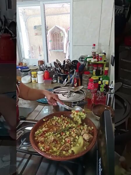 Hoy prepare unas calabazas con carne de puerco para mí comida