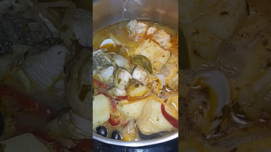 Guisado de pescado marinero: bacalao con almejas y papas