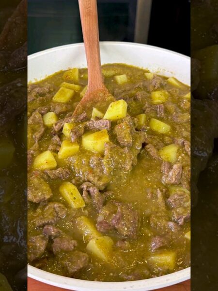 My Favorite Carne con Chile Verde y Papas Recipe #shorts
