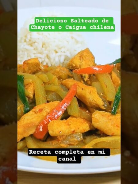 Salteado de Chayote con pollo delicioso y fácil de preparar #comida #comidasaludable #receta