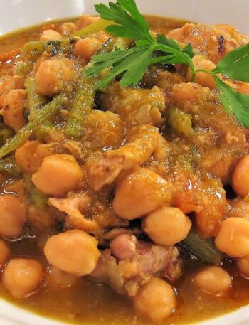 Garbanzos guisados con tagarninas