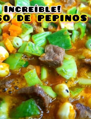 PEPINOS EN SALSA, GUISADOS CON CARNE, RECETA SALUDABLE, SENCILLA Y FÁCIL PARA 6 PERSONAS, deliciosos