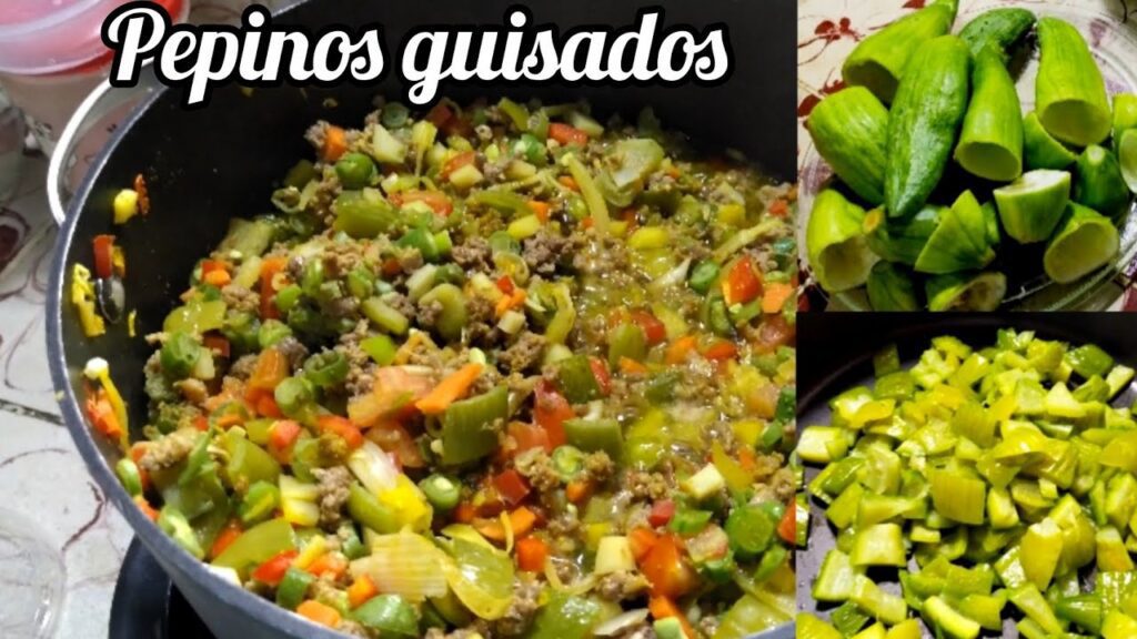 Deliciosos pepinos guisados fácil y rapido.