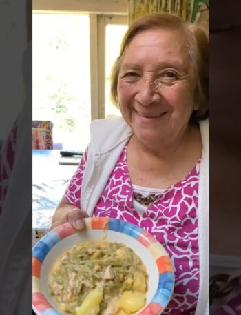 Guisado de porotos verdes caseros estilo guiso vegetariano
