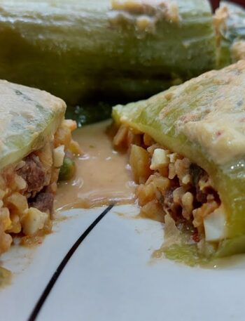 Pepinos rellenos de carne de res, fáciles y deliciosos