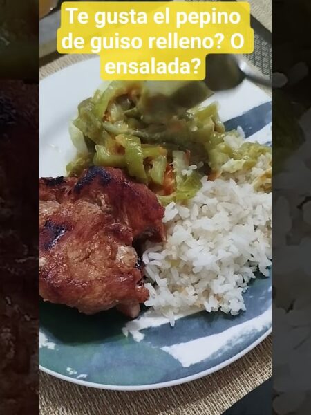 carne de cerdo en vino blanco pepino de guiso, arroz madurado #viral #comerbien #quierocomereso